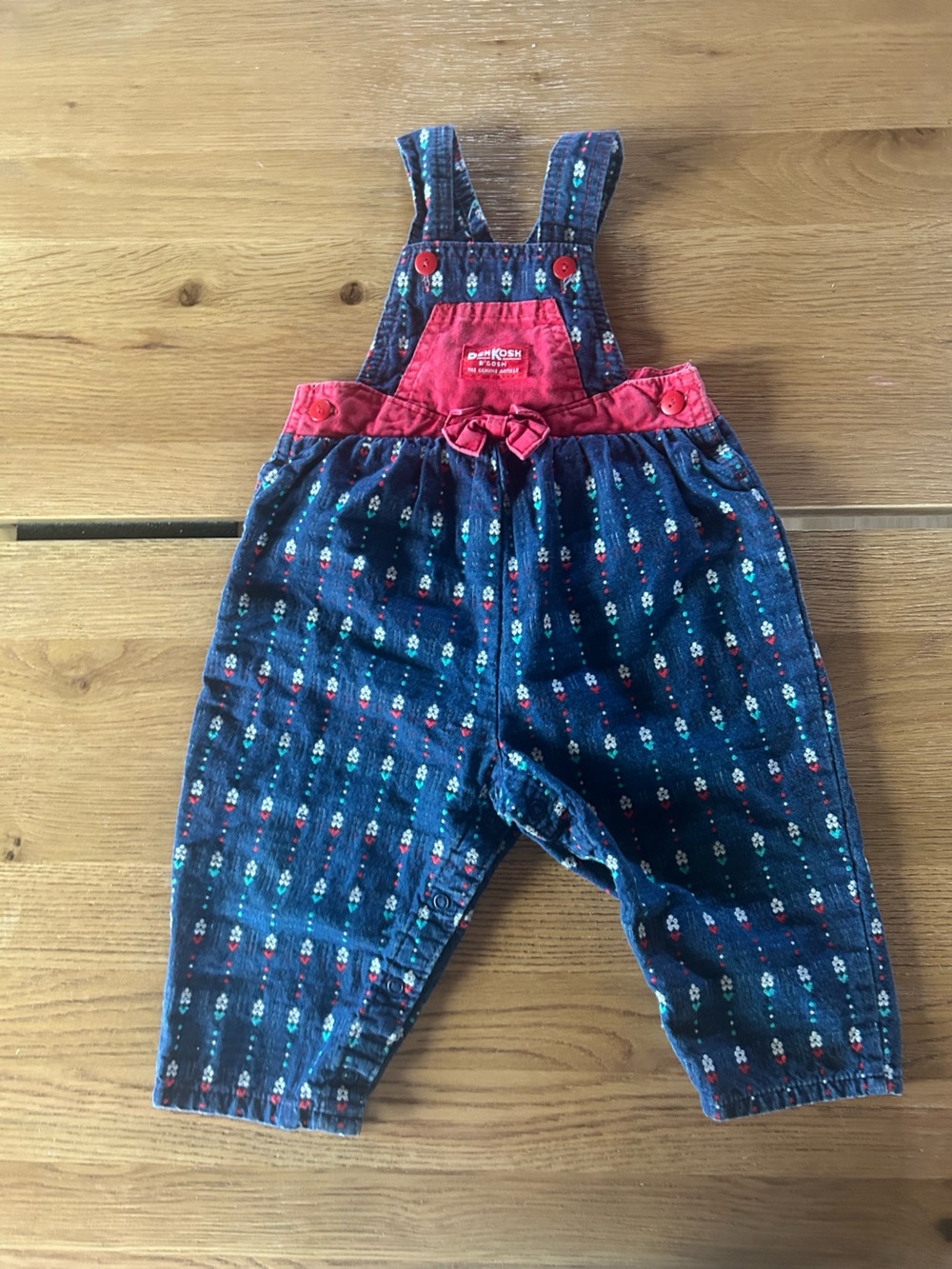 Vintage OshKosh B'gosh Navy Floral Overalls